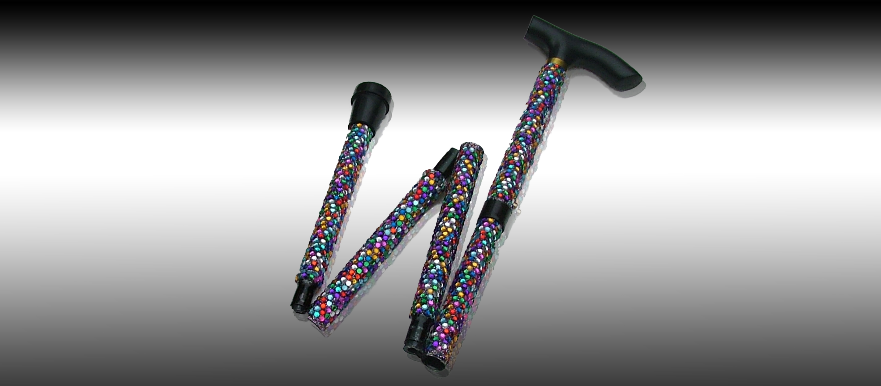 Sparkly rhinestone bling walking stick by Glamsticks, with