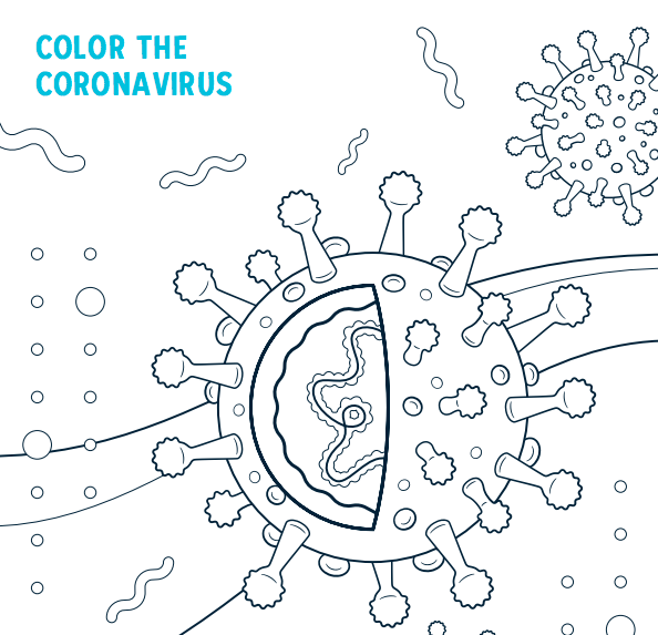 ▷ Desenhos de Coronavirus Covid-19 para colorir