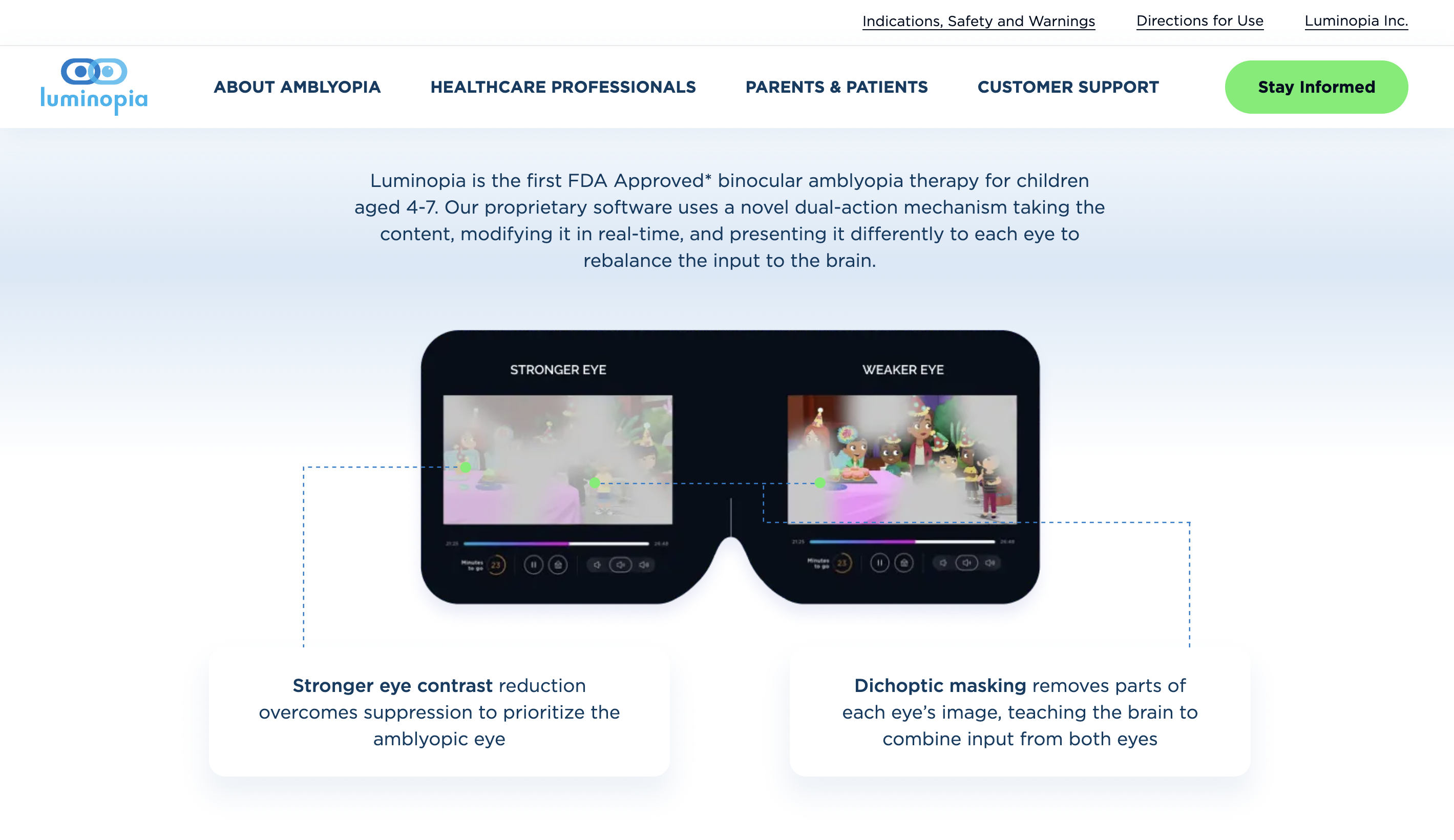 Classmates develop binocular amblyopia therapy Luminopia to help in