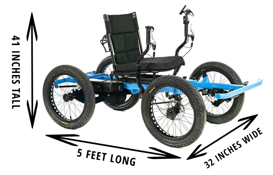 The rig, an OffRoad Wheelchair created by a husband to his wife